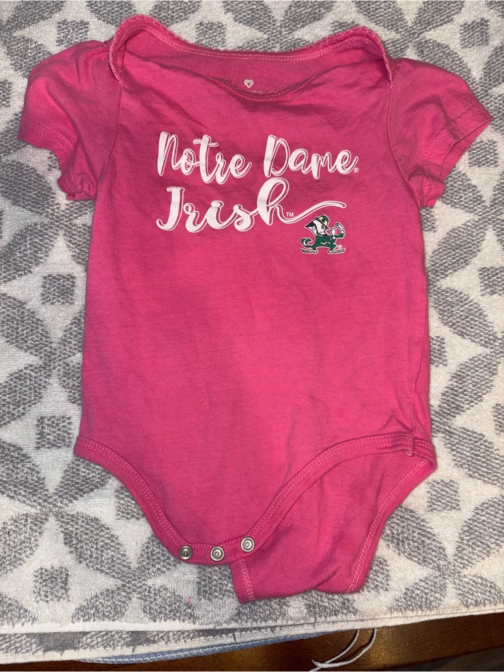 Colosseum Pink Notre Dame Irish Baby One-Piece